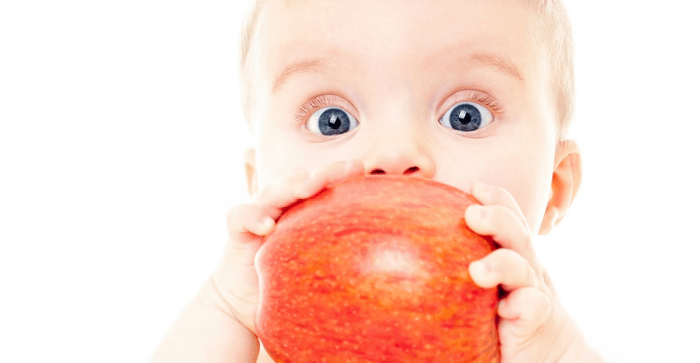 baby and fruit